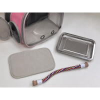 Kleintier Transport Rucksack Rosa Tragetasche Zubehör 3