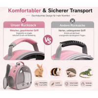 Kleintier Transport Rucksack Rosa Tragetasche Zubehör 3