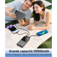 sahesun Powerbank 20000mAh 22,5W Schnellladen USB-C 2x USB-A