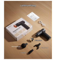 NEVVUE Mini Massagepistole Wärme 9 Stufen 4000 U/min 4 