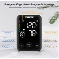 Vimmk Oberarm Blutdruckmessgerät Digital LED Arrhythmie