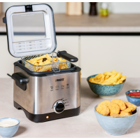 Princess 182612 Mini Fritteuse 1,5L 1000W Edelstahl Pommes F