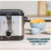 Princess 182612 Mini Fritteuse 1,5L 1000W Edelstahl Pommes F
